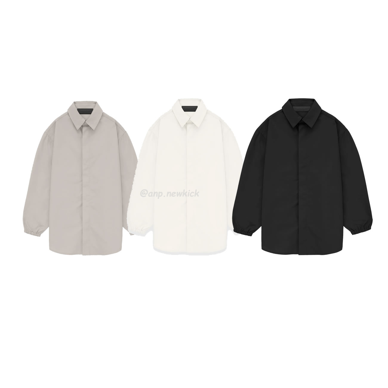 Fear Of God Essentials Fog 23fw Tie Cuffed Shirt Black Apricot Gray S Xl (1) - newkick.cc